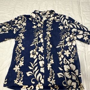 Vintage Navy Floral Men's Polo Shirt